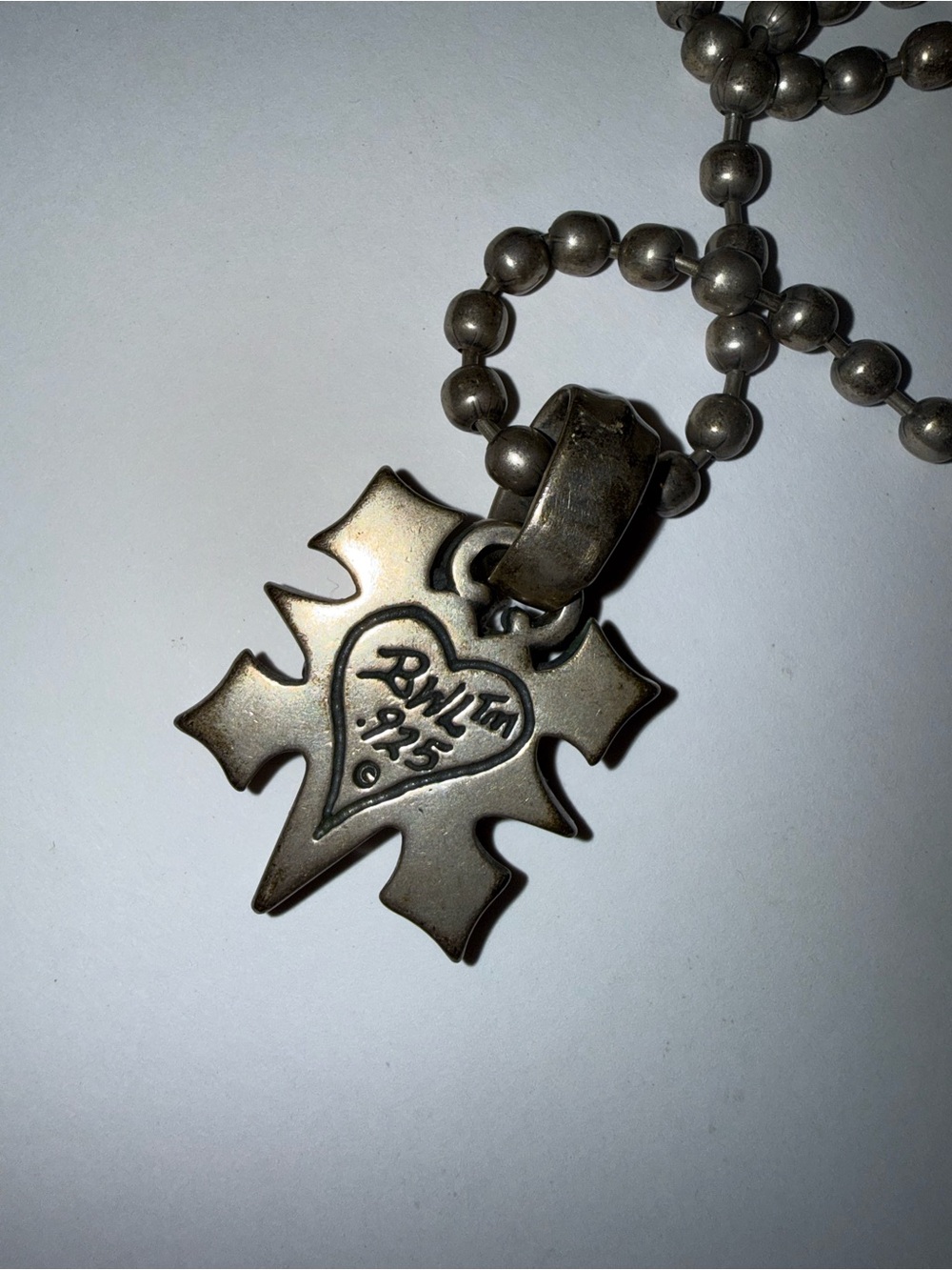 Authentic Bill Wall Silver Cross Pendant Necklace - Picture 3 of 3